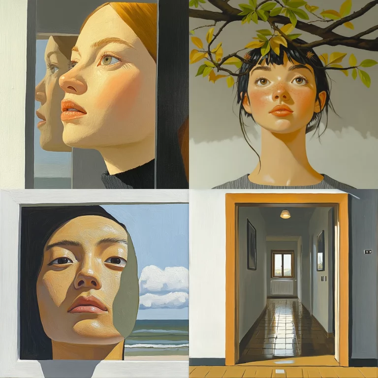 Geometric Realism with Natural Hues - Midjourney style sref code