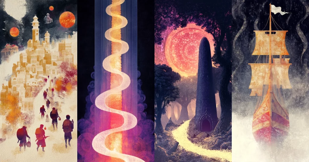 Vibrant Gradient and Silhouette - Midjourney style sref code