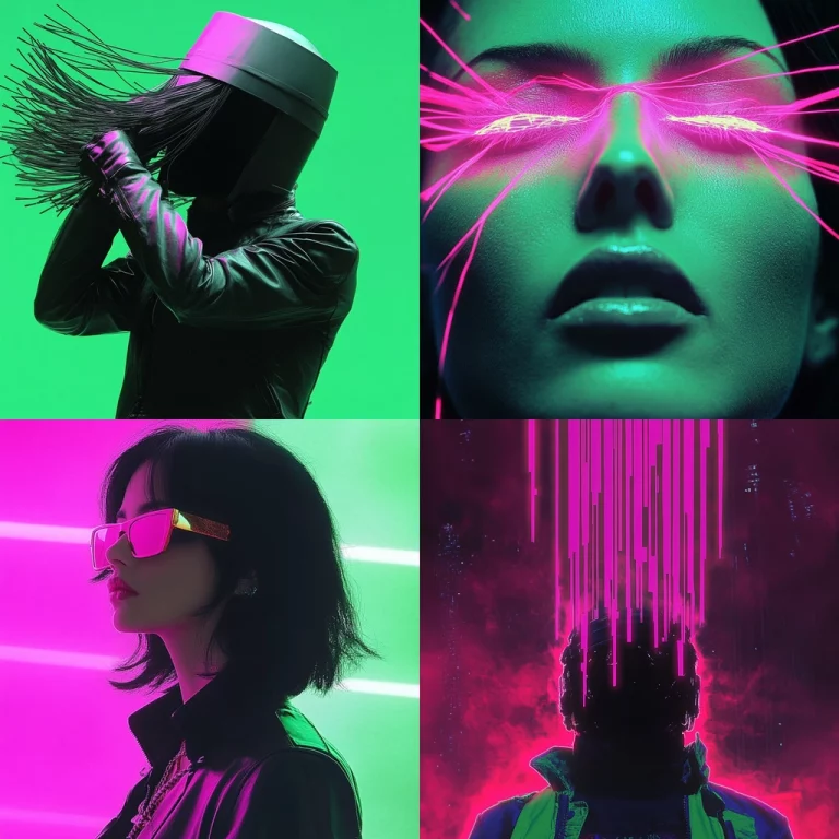 Neon Cyberpunk Contrast - Midjourney style sref code