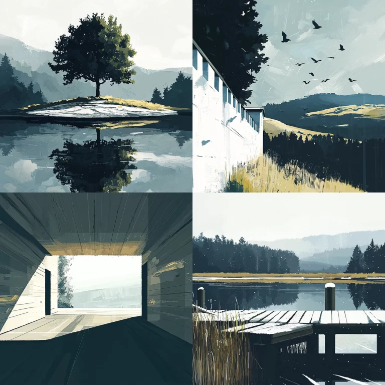 Muted Landscape Reflective Lighting - Midjourney style sref code