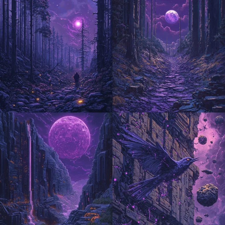 Purple and Indigo Surreal Dreamscape - Midjourney style sref code 