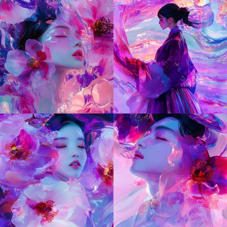 Iridescent Floral Dynamics - Midjourney style sref code