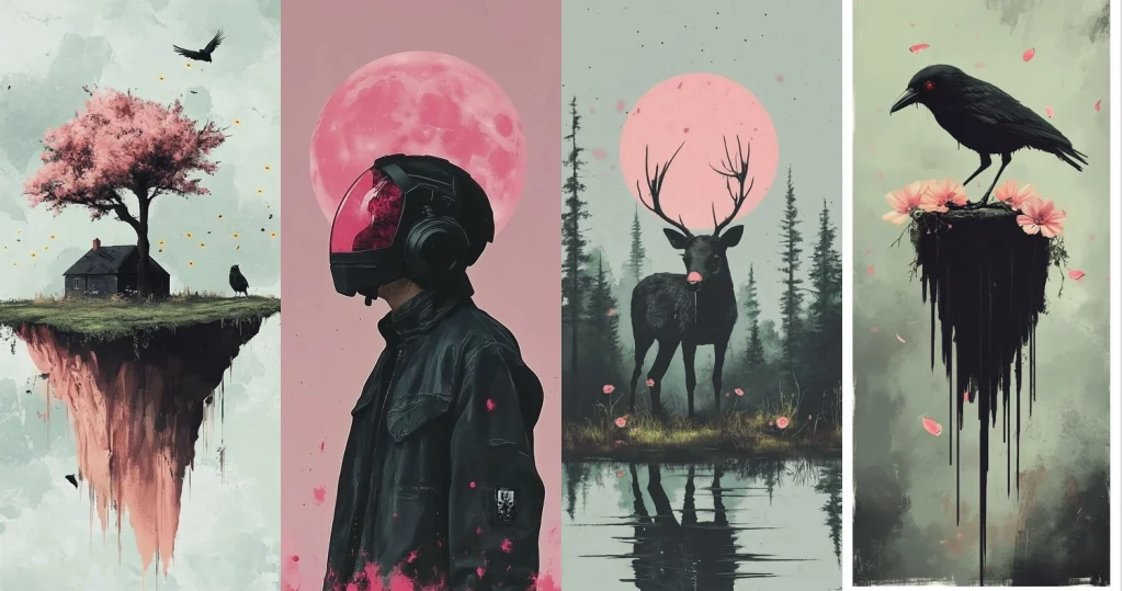 Surreal Cherry Pink Contrast - Midjourney style sref code