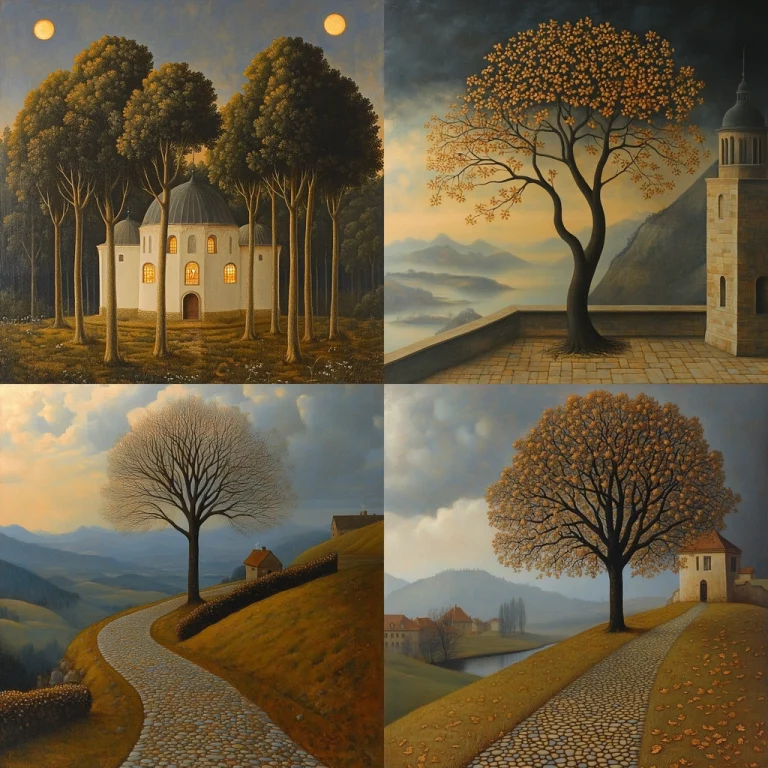 Dappled Golden-Hued Twilight - Midjourney style sref code