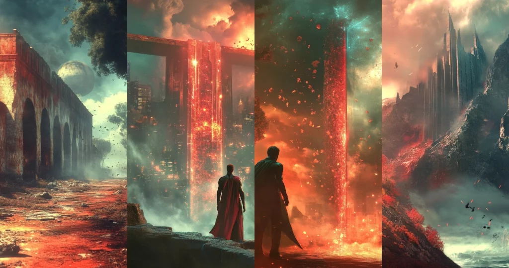 Luminous Architecture and Fiery Skies - Midjourney style sref code