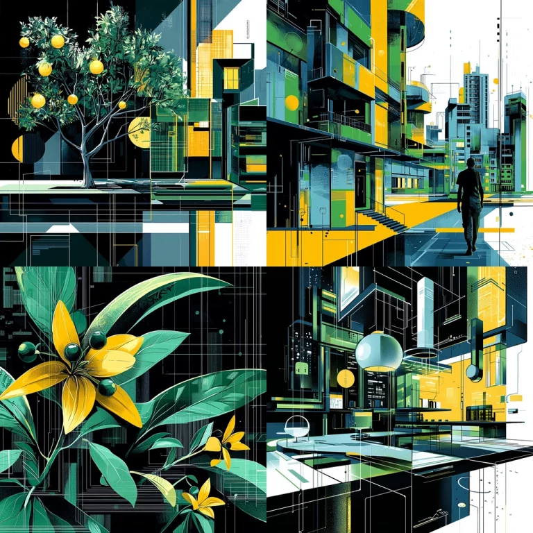 Geometric Urban Illumination - Midjourney style sref code