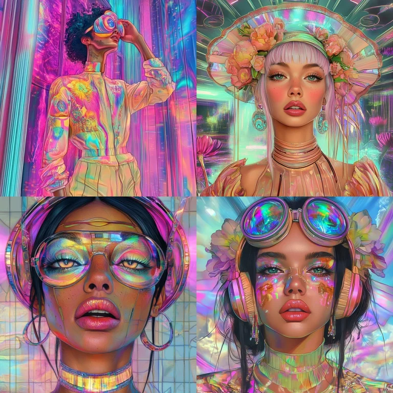 Iridescent Neon Fantasy - Midjourney style sref code