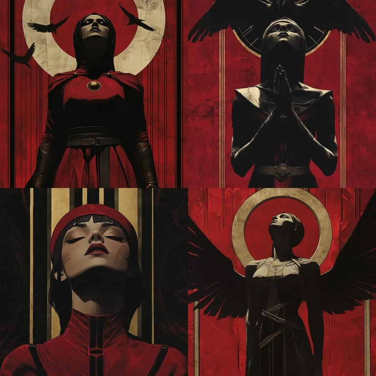 Crimson Contrast Symbolism - Midjourney style sref code