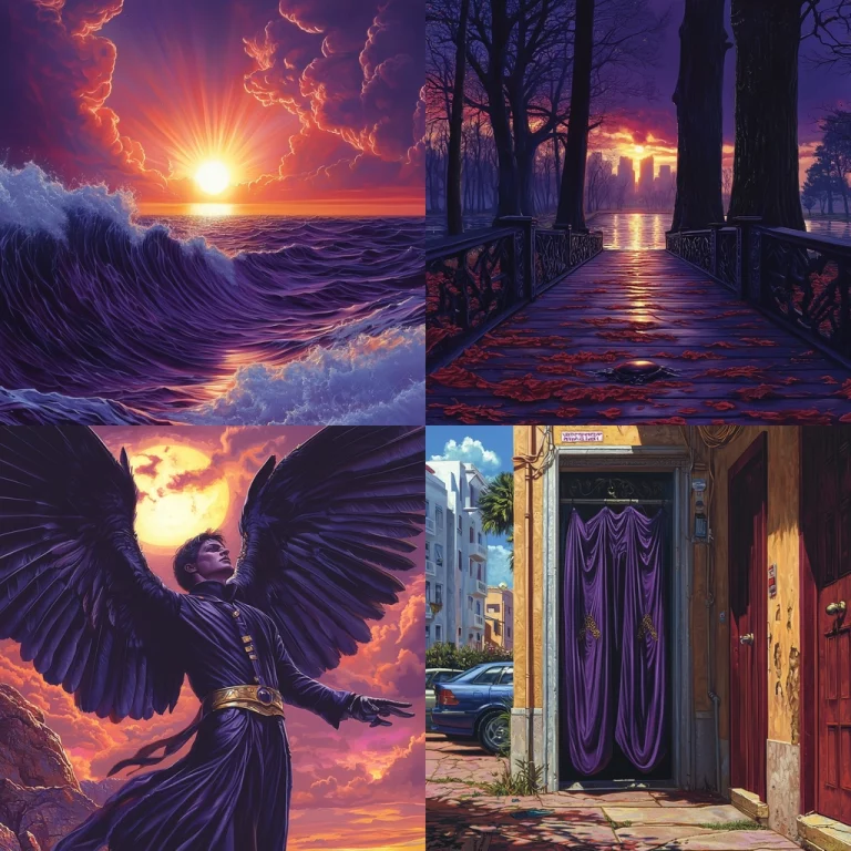 Vibrant Sunset and Shadows - Midjourney style sref code