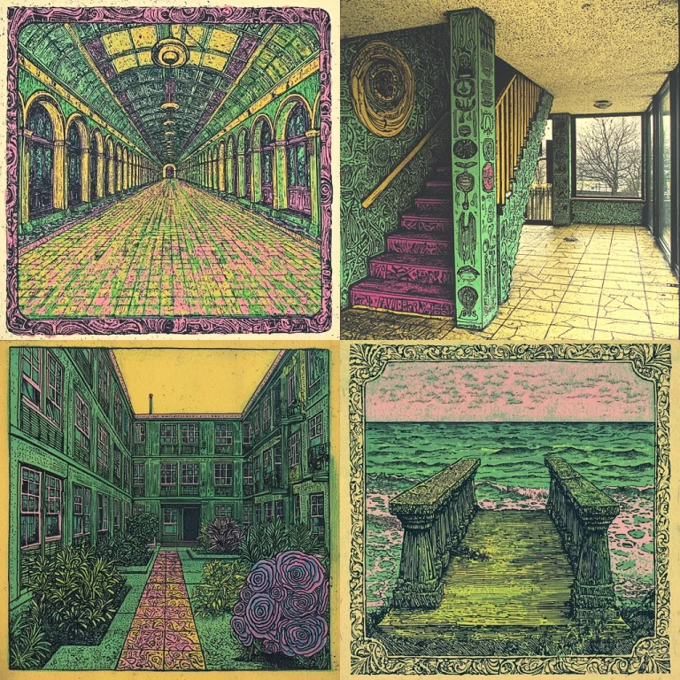 Vivid Green Contrast Deco - Midjourney style sref code