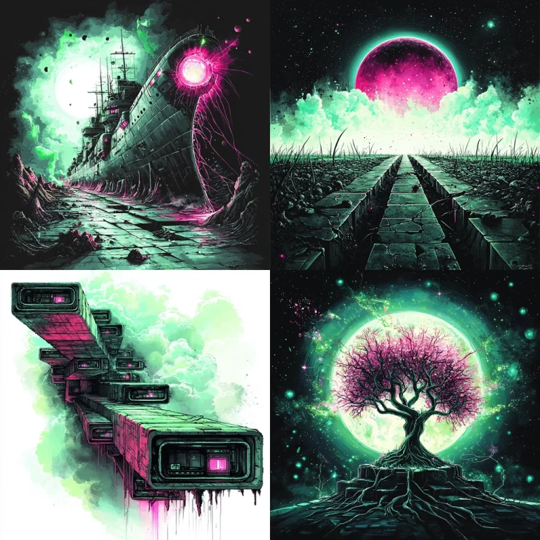 Neon Glowed Futuristic Landscape - Midjourney style sref code