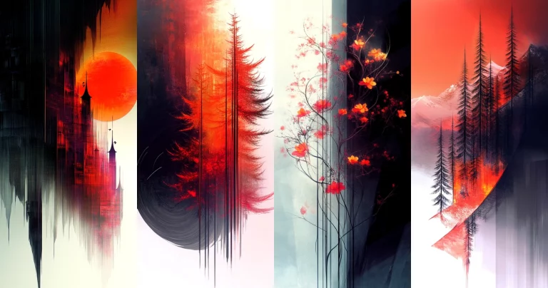 Fiery Gradient Silhouette Illumination - Midjourney style sref code