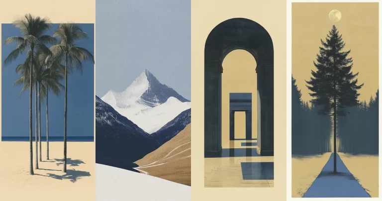 Muted Blue and Beige Contrast - Midjourney style sref code