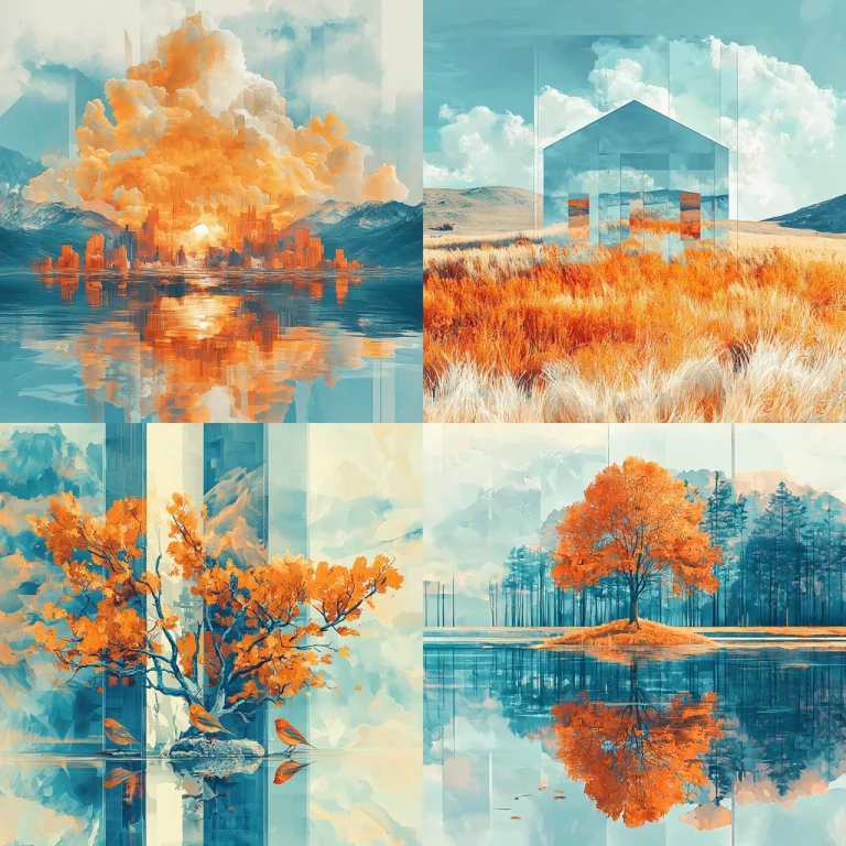 Vibrant Cyan-Orange Contrast - Midjourney style sref code