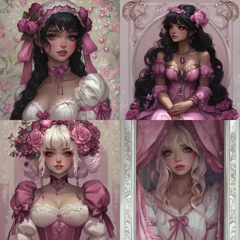 Elegant Floral Pink Harmony - Midjourney style sref code