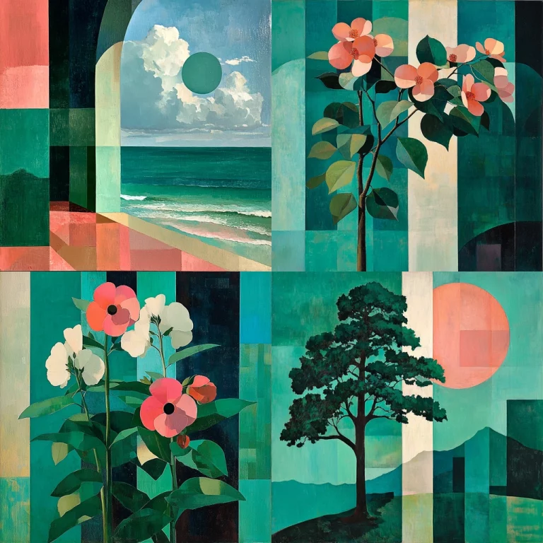 Geometric Pastel Collage - Midjourney style sref code