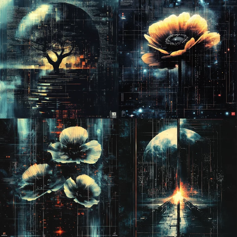 Digital Surreal Sci-Fi Composition - Midjourney style sref code