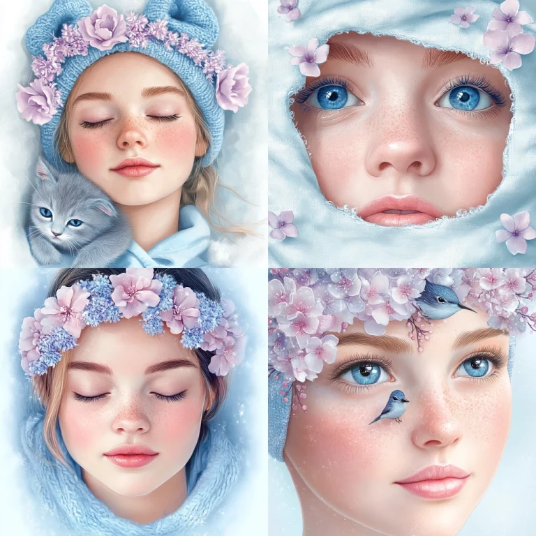 Pastel Ice Blue Elegance - Midjourney style sref code