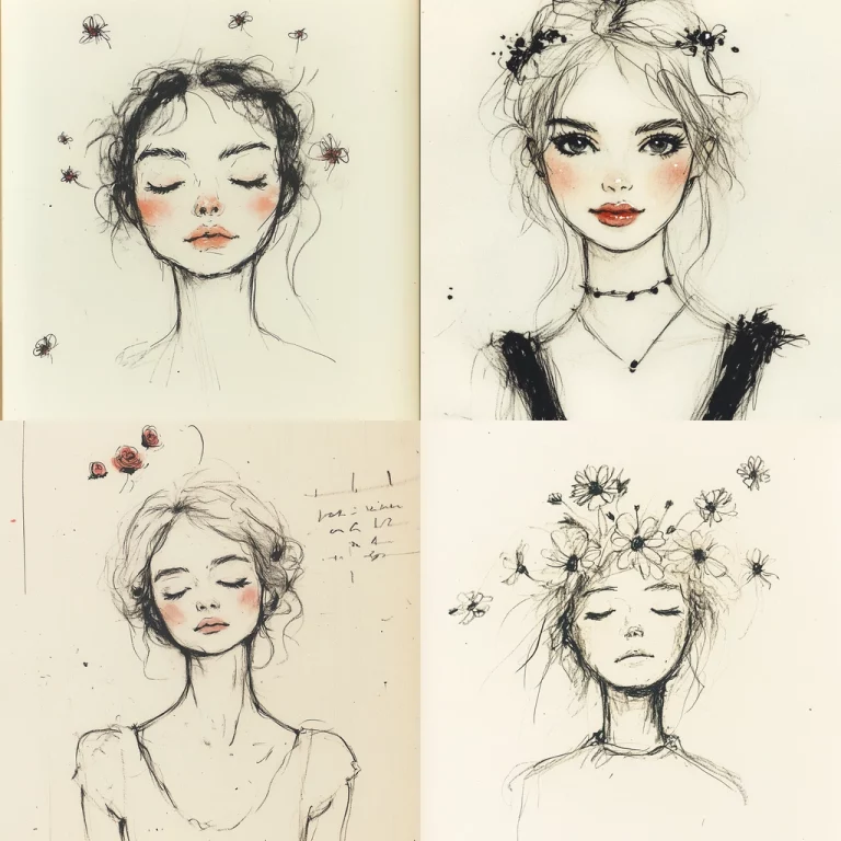 Monochrome Ink Sketch - Midjourney style sref code