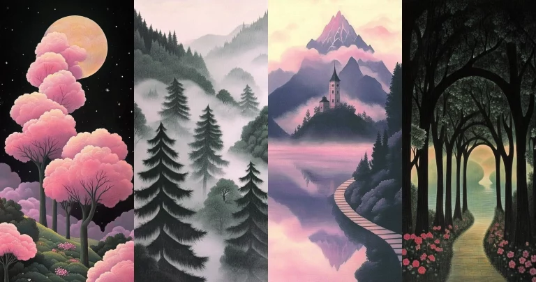 Dreamy Pastel Mountains - Midjourney style sref code