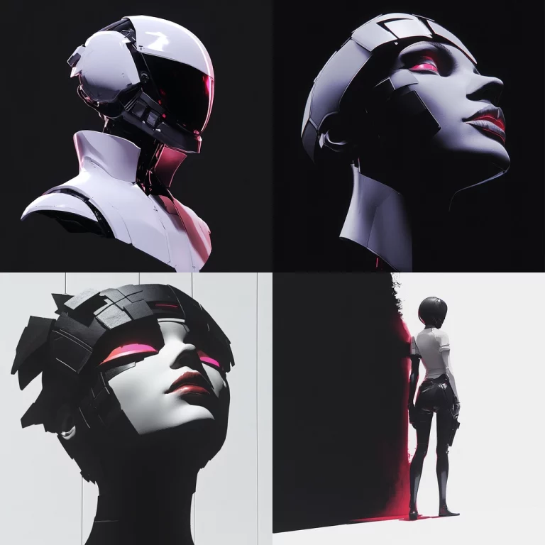 High Contrast Robotic Aesthetic - Midjourney style sref code