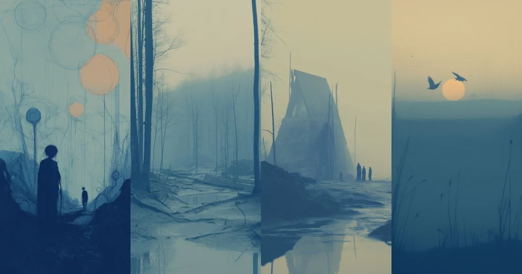 Misty Monochrome Reflections - Midjourney style sref code