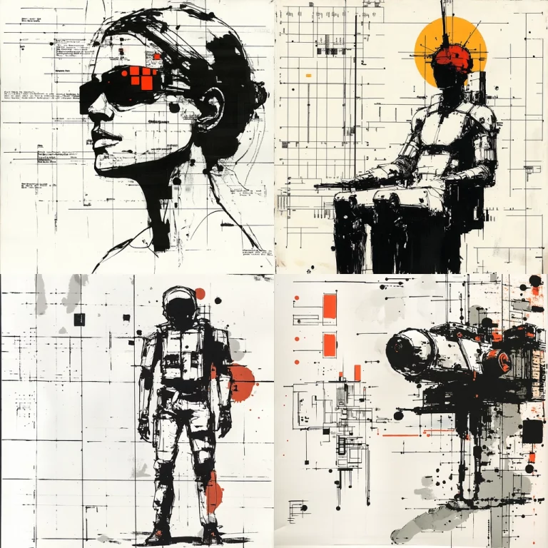 Monochrome Geometric Expressionism - Midjourney style sref code