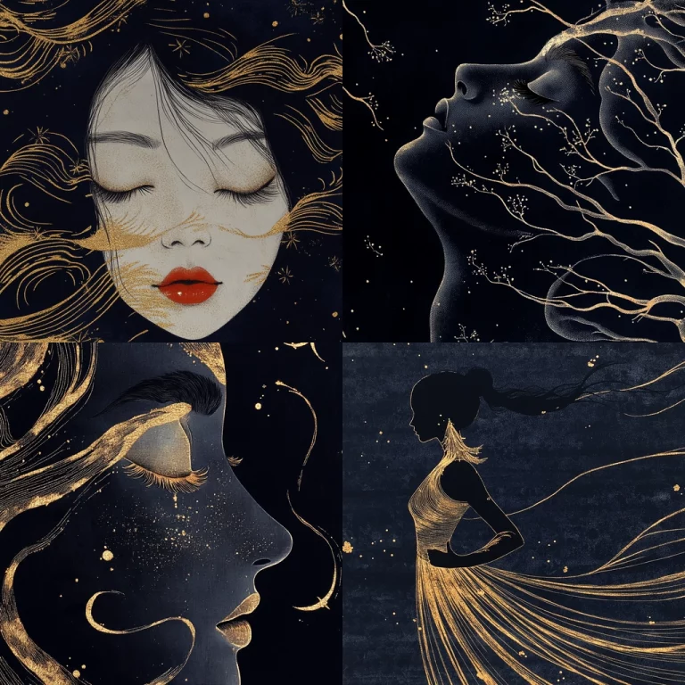 Gold and Dark Blue Contrast - Midjourney style sref code