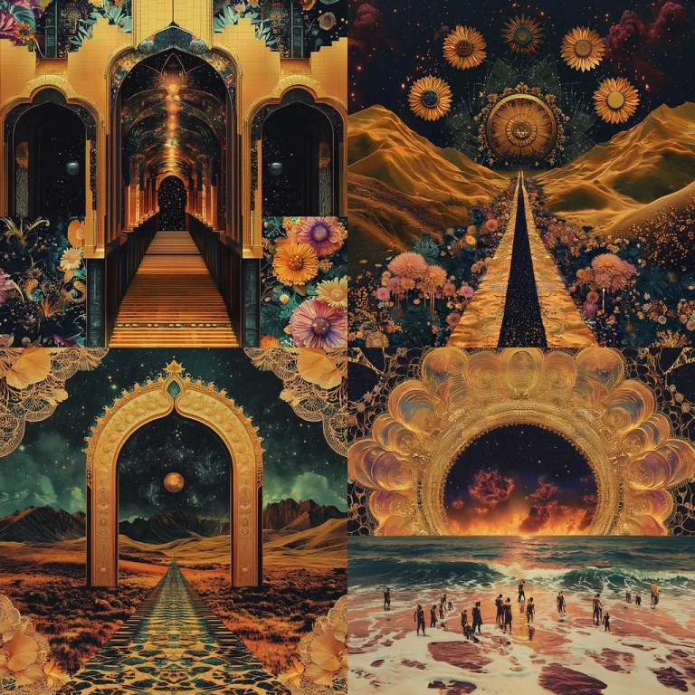 Golden Cosmic Tapestry - Midjourney style sref code