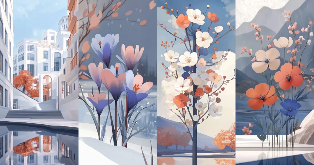 Pastel Floral Modernism - Midjourney style sref code