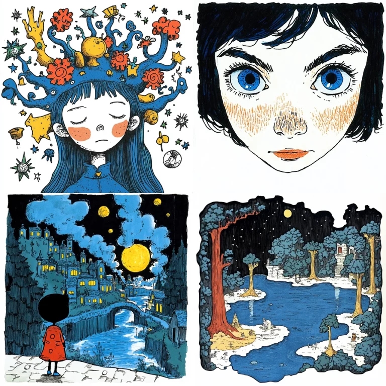 Vivid Illustrative Nocturne - Midjourney style sref code