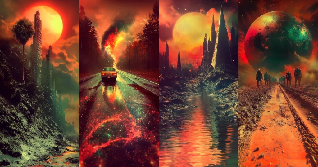 Fiery Lunar Reflections - Midjourney style sref code