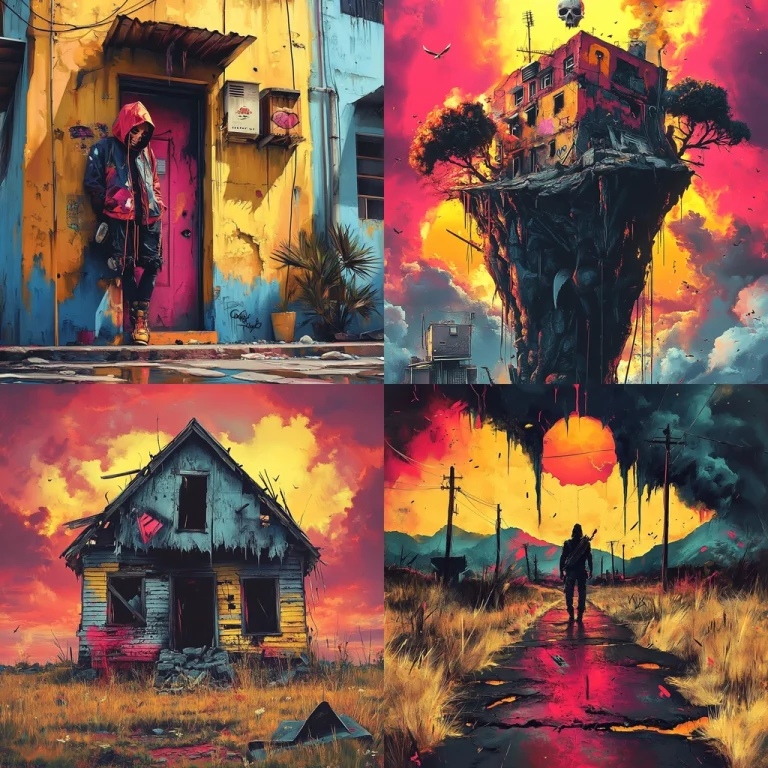 Vibrant Textured Dystopian Realism - Midjourney style sref code