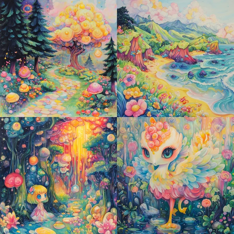 Vivid Pastel Fantasy - Midjourney style sref code