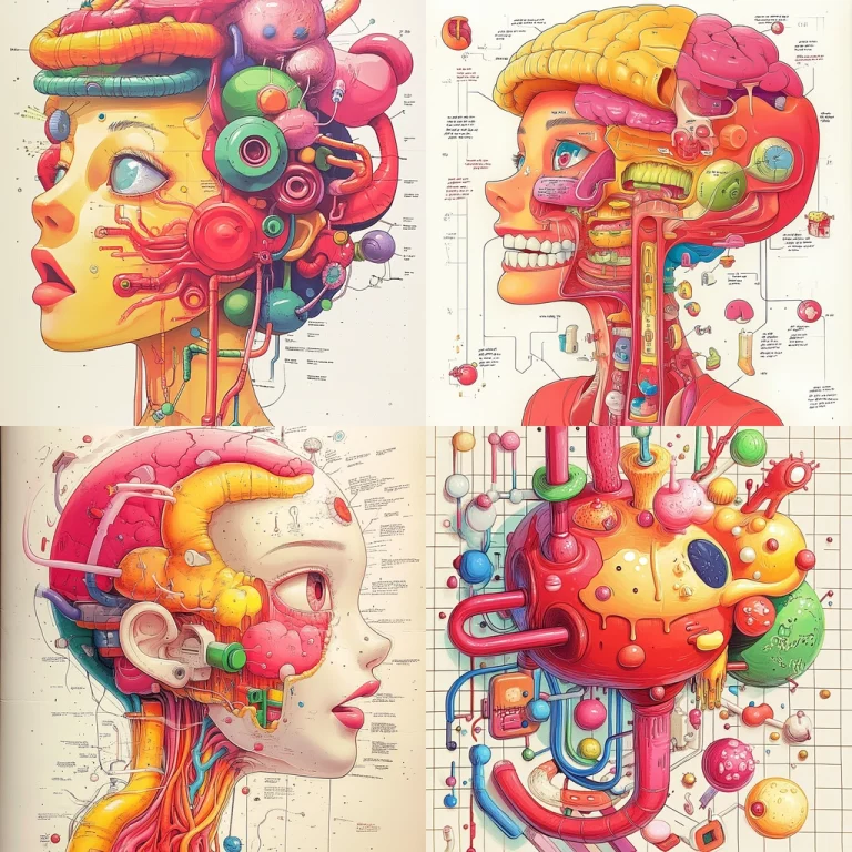 Vibrant Anatomical Illustration - Midjourney style sref code