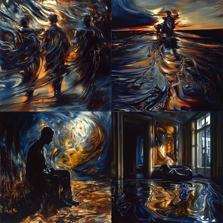 Swirling Dark Hues - Midjourney style sref code