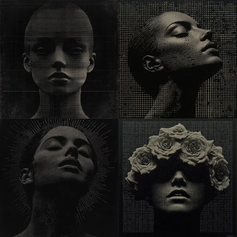 Textured Black and White Grids - Midjourney style sref code