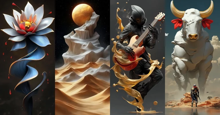 Surreal Textural Elegance - Midjourney style sref code