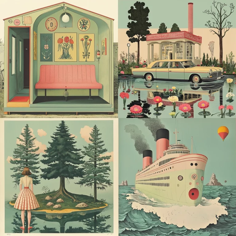 Vintage Pastel Composition - Midjourney style sref code