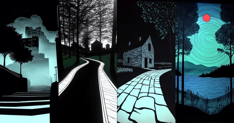 High Contrast Urban Paths - Midjourney style sref code