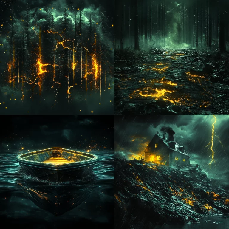 Glowing Green and Orange Effects - Midjourney style sref code