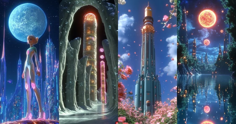 Neon Lit Futuristic Scenery - Midjourney style sref code