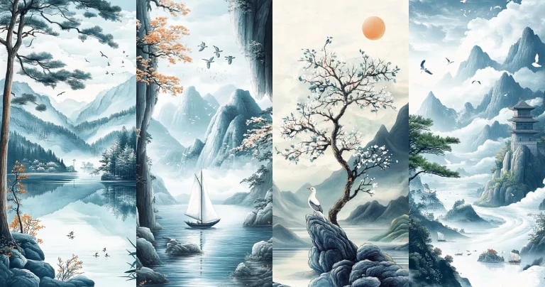 Cool Tone Mountain Scenery - Midjourney style sref code