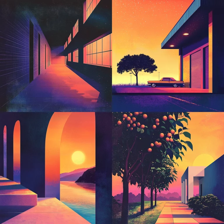 Vibrant Neon Geometry - Midjourney style sref code