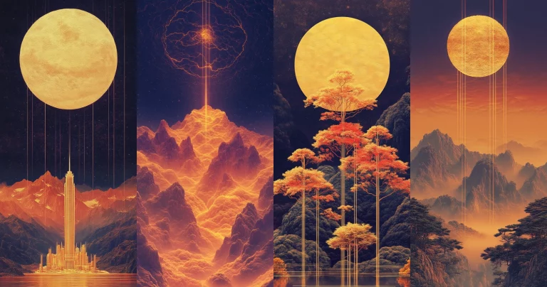 Golden Luminescent Cascade - Midjourney style sref code