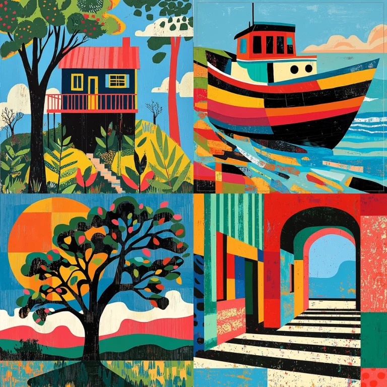 Bold Color Block Impression - Midjourney style sref code