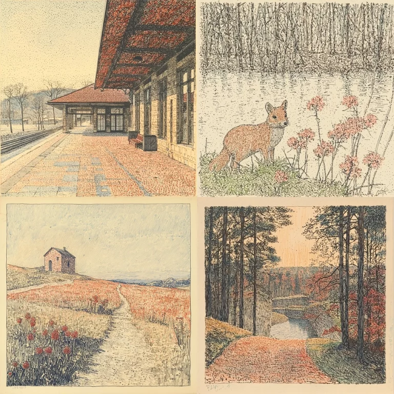 Stippled Ink Pastel - Midjourney style sref code