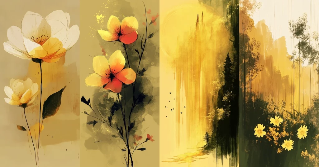 Expressive Floral Warm Tones - Midjourney style sref code