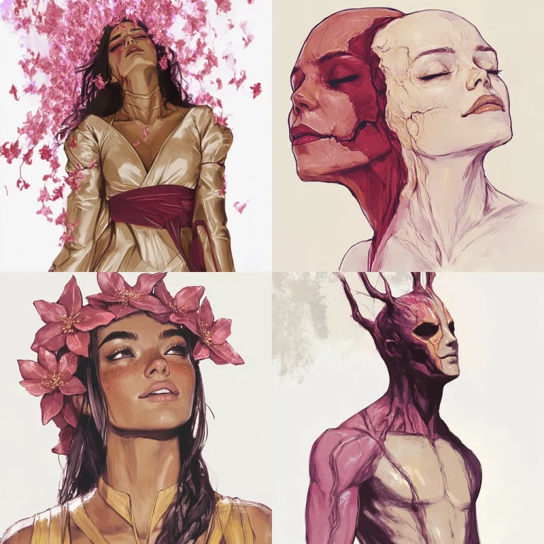 Floral-Wrapped Contrast - Midjourney style sref code