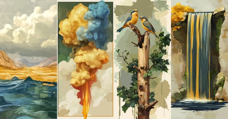 Fluid Hues with Bold Contrast - Midjourney style sref code